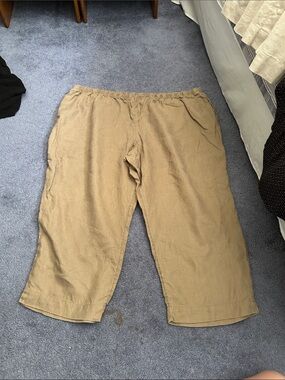 J. Jill Women's Linen Elastic-Waist Pants in Brown-Tan